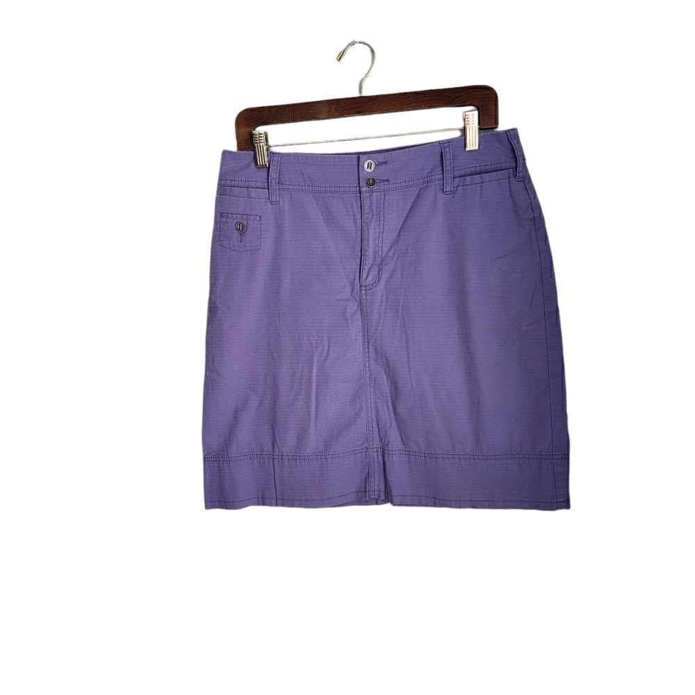 Tribal Women’s Flat Front Button Closure Mini Skirt Lilac Purple Size 8